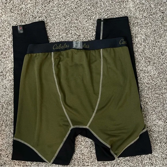 Cabela's E.C.W.C.S. Black and Green Thermal Base Layer Pant Size Large - Picture 2 of 7